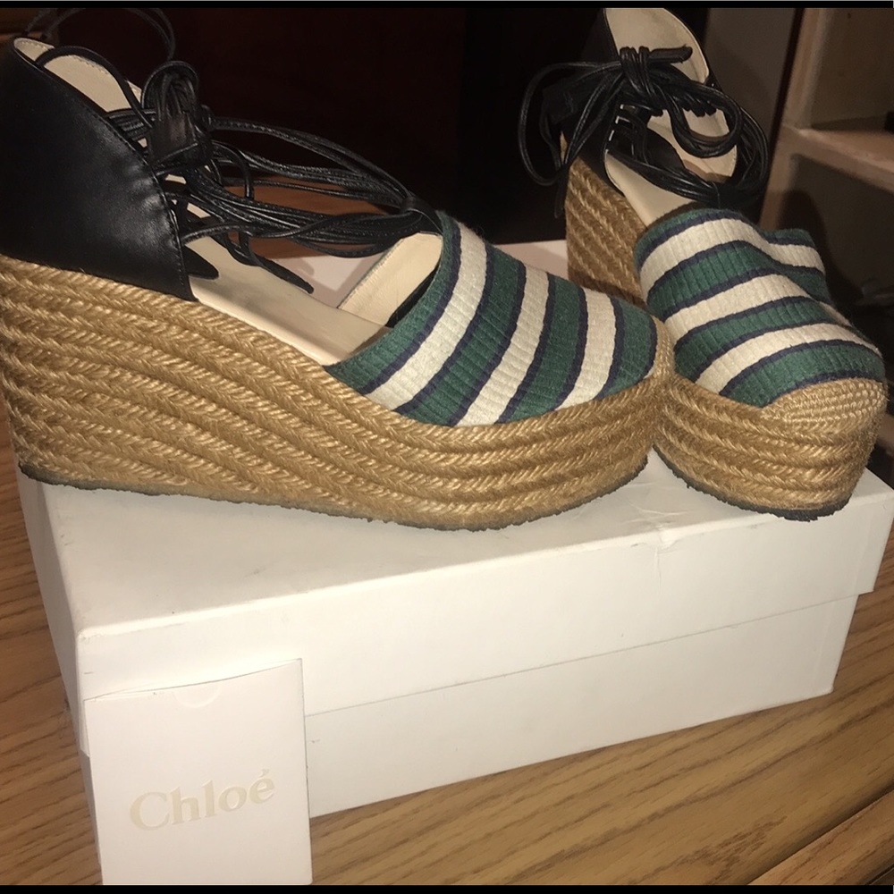 Chloe wedge espadrilles size 37 (6) with box